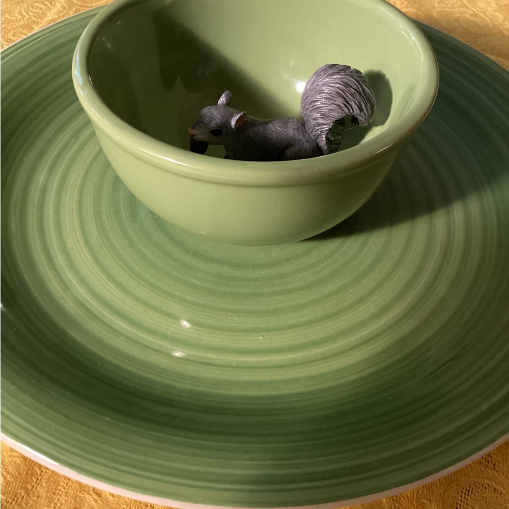 Green Re-Cycled Whimsical Patio Squirrel Feeder